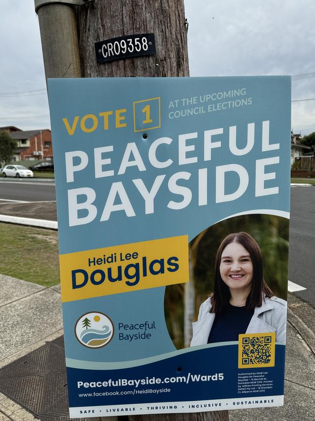 Peaceful Bayside posters were also found in the Bayside Council area. Picture: Supplied