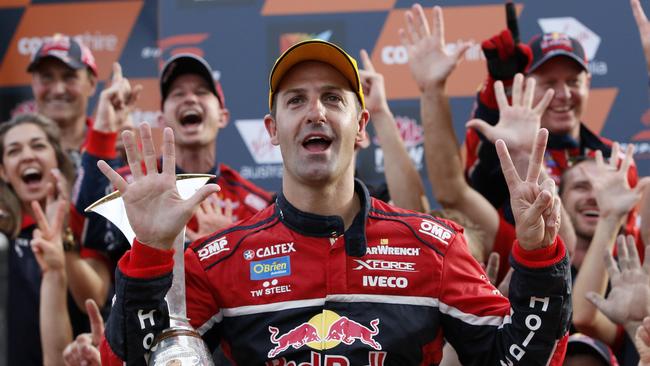 Jamie Whincup after winning the 2017 Supercars championship – the last of his seven Supercars titles.