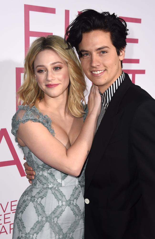 Lili Reinhart and Cole Sprouse, pictured together in March last year. Picture: Getty Images