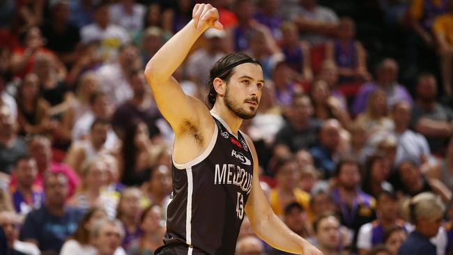 Chris Goulding drains a three-pointer for Melbourne United.