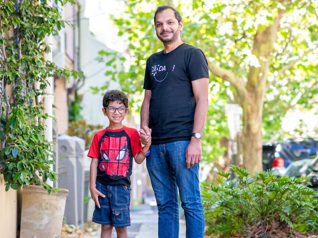 The Daily Telegraph Tuesday 21 January 2025Walk to schoolUmer Sarfraz and his son Noah love walking to school together. Picture Thomas Lisson