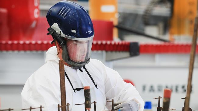 La Rocca Marble and Granite regional manager Debbie Clark has ensured the ‘boys’ at her workplace are well protected from silica dust. Photo: Scott Powick