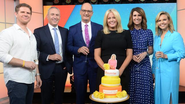 The Sunrise team farewell Armytage on Thursday.