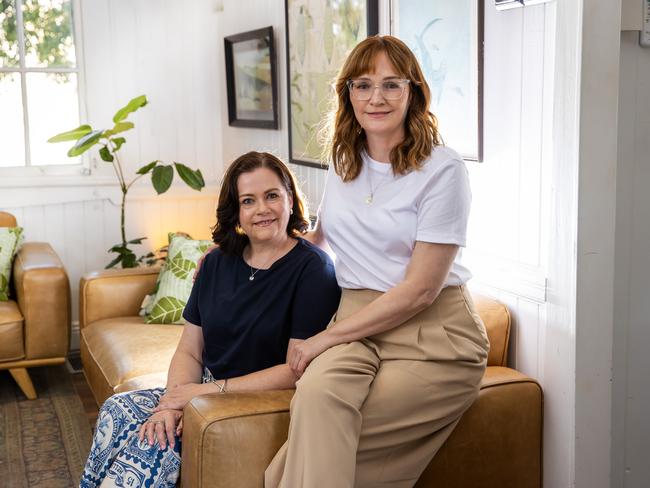 Sisters Aisling (white top) and Margaret Cunningham, who were diagnosed with cancer six weeks apart, are hosting a cancer event in Brisbane at Loyal Hope. Picture: Nigel Hallett