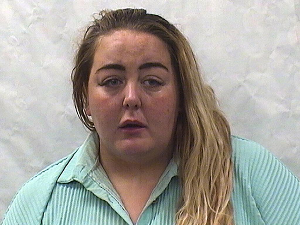 British beautician Kimberly Hall after being arrested in Chicago for allegedly smuggling £3.5 (AU$6.7) million cocaine in suitcases from Mexico. Picture: Mega Agency.