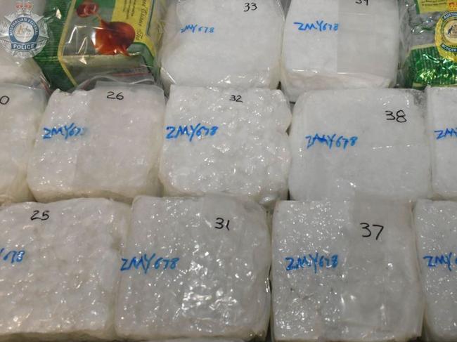 Marrogi and Ms Mannella have been charged with importing 56kg of methamphetamine and 13kg of heroin into Australia, which carries a life sentence. Picture: Australian Federal Police.