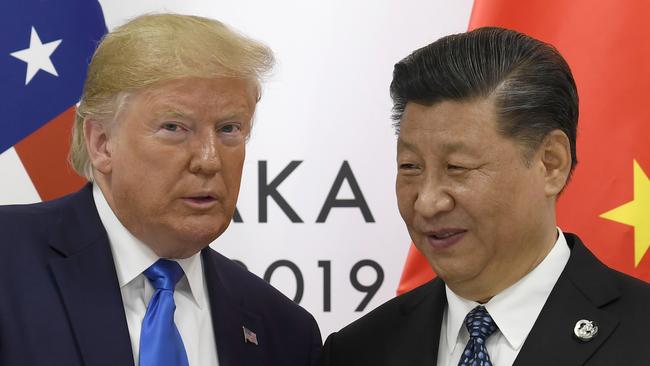 Donald Trump and Xi Jinping at the G20 summit in Osaka in June. Picture: AP