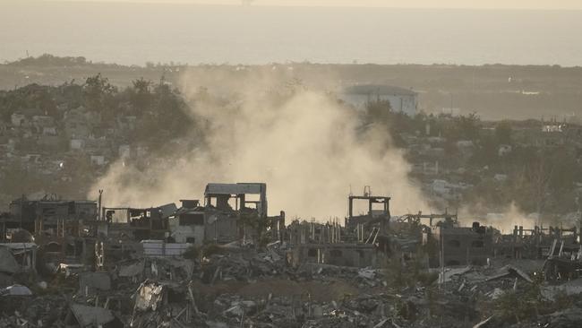 Smoke rises following an Israeli army bombardment on Gaza. Picture: AP.