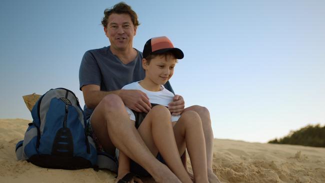 Riding the sand dunes is among the activities used to demonstrate air safety in a Qantas video. Picture: Supplied