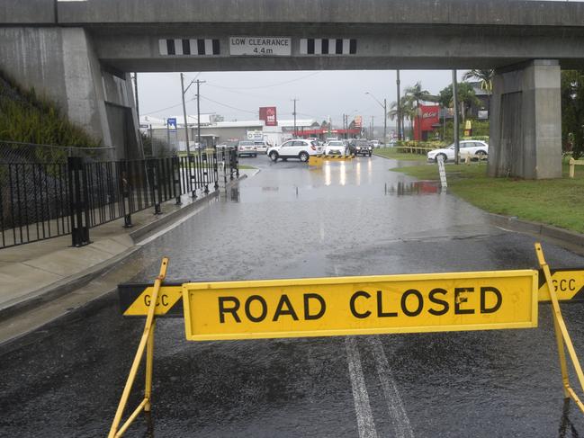 CLOSED: Heavy rains across the Clarence Valley this morning caused flash flooding at Spring St, South Grafton.