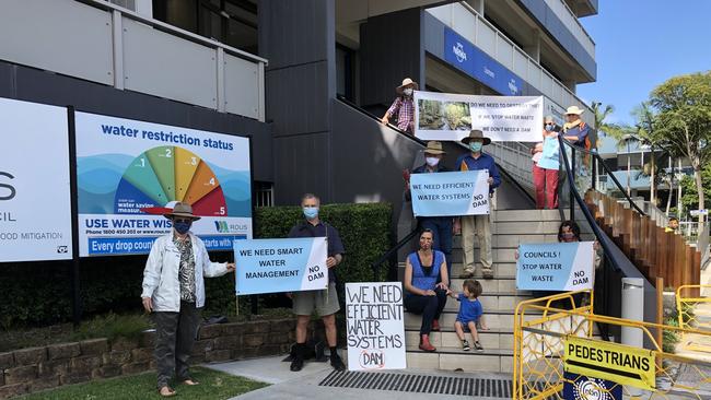 NO DAM: The newly formed alliance, WATER Northern Rivers held a protest before they present hundreds of submissions objecting to the Dunoon dam to Rous County Council on September 8, 2020. Photo: Alison Paterson