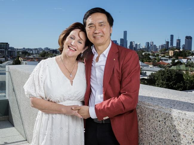 Artistic Director of Queensland Ballet Li Cunxin and wife Mary at the Thomas Dixon Centre after announcing their retirement on Tuesday. Picture Lachie Millard