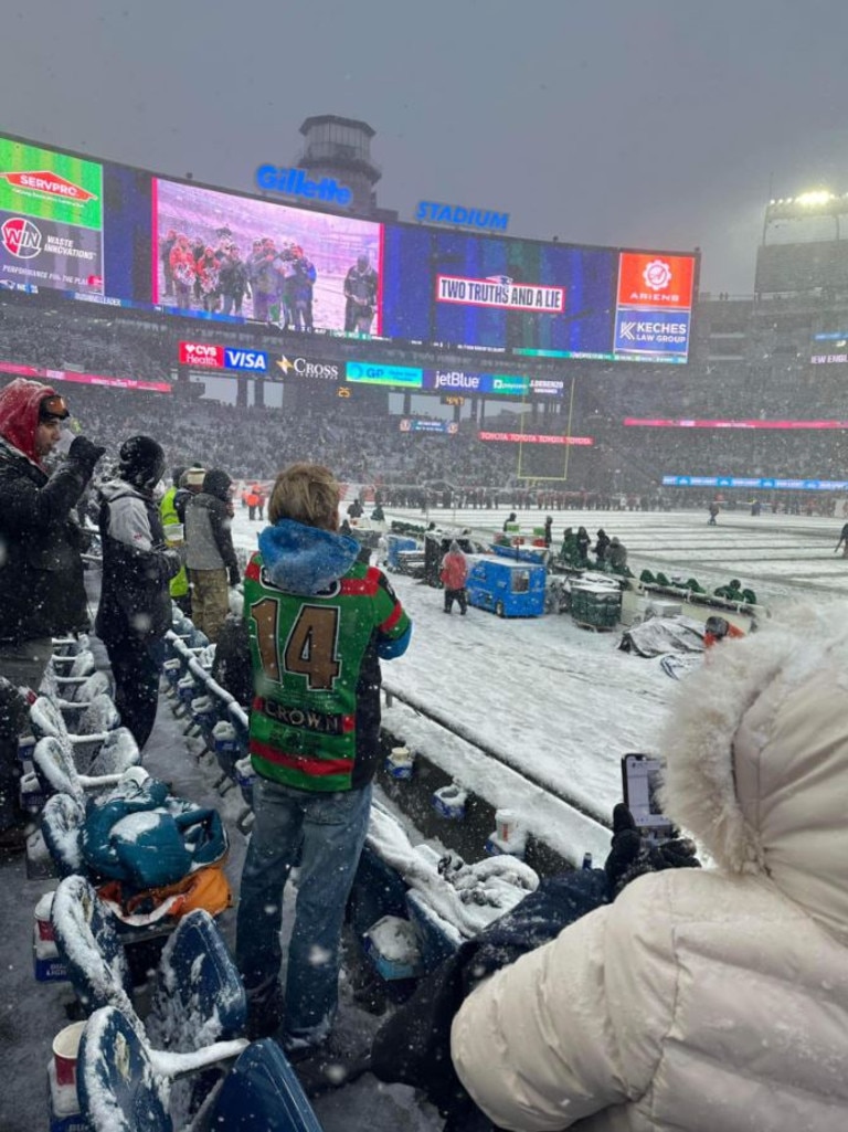 One random Souths guy watching the Jets vs. the Patriots in the NFL.