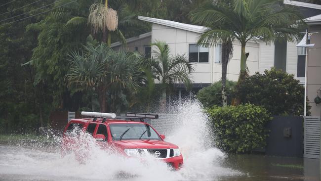 Flooding in Farrell Drive Currumbin. picture Glenn Hampson