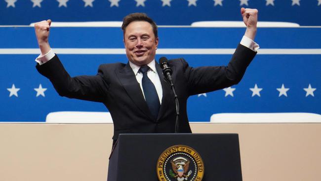 Tesla, SpaceX and X CEO Elon Musk gestures while speaking during an inauguration event on January 20, 2025 in Washington, DC. Photo: AFP