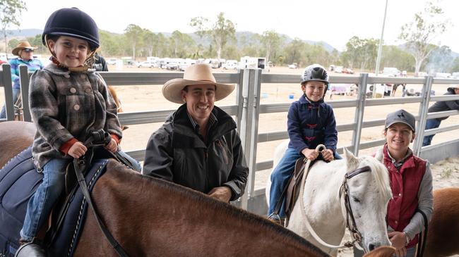 Maisey, Craig, Hugh and Tammy Smith at the Sunday horse events of the Kilkivan Great Horse Ride. Sunday, July 2, 2023. Picture: Christine Schindler