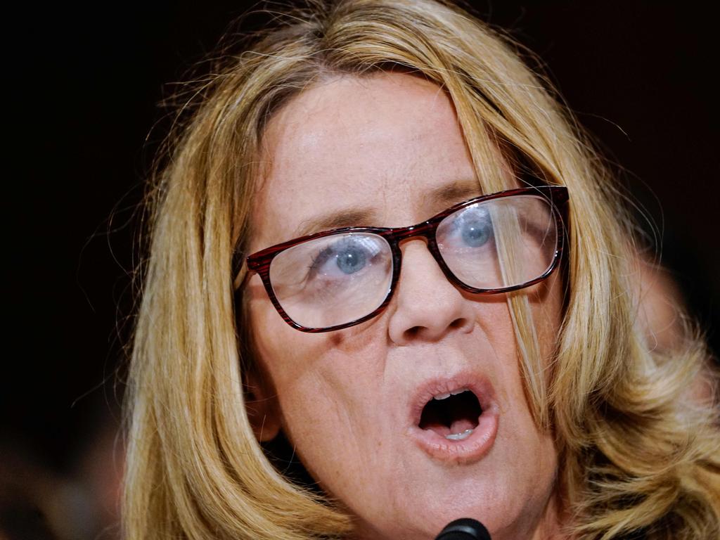 An ex-boyfriend of Christine Blasey Ford has provided a declaration to a Senate hearing disputing several of her claims. Picture: AFP