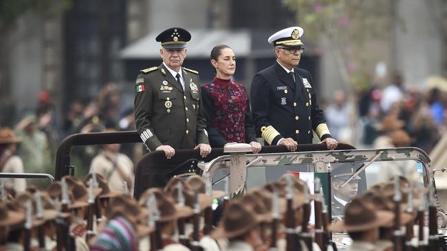 Mexico's President Claudia Sheinbaum attends a military parade earlier this month.