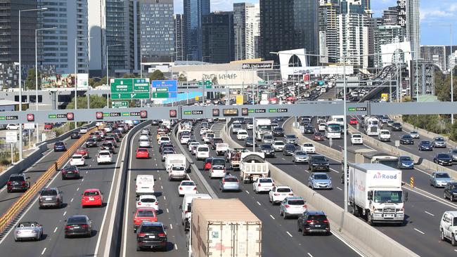 Melburnians are more concerned about population growth and urban congestion than other capital city residents, a new survey shows. Picture: David Caird