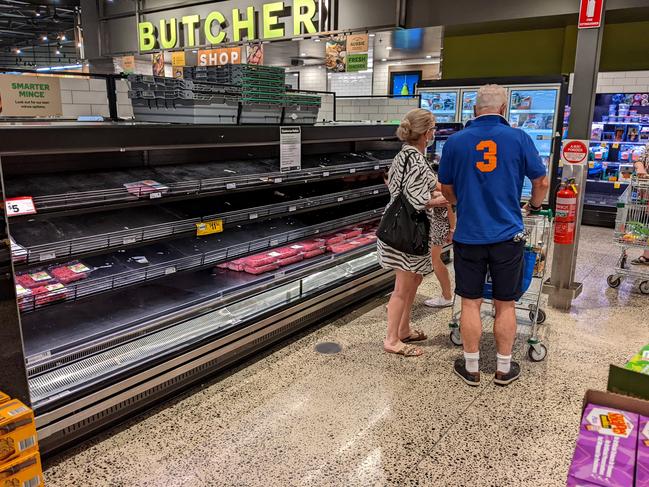 Woolworths at the Brisbane Race Club shopping centre is starting to run out of certain items. Picture: David Clark