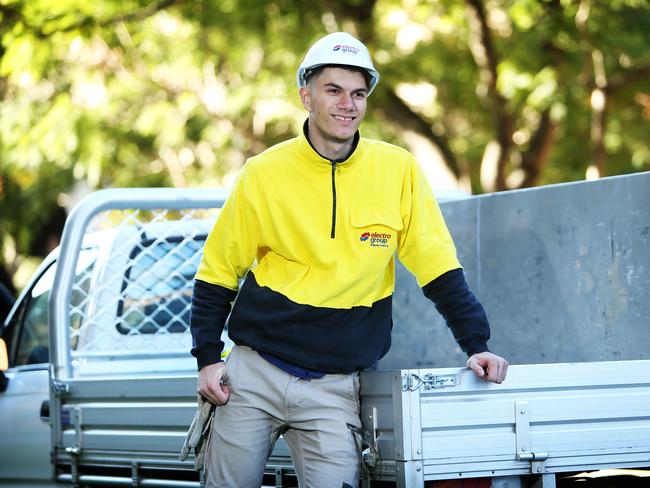 Apprentice Electrician Nikola Beleski. Picture: Tim Hunter.