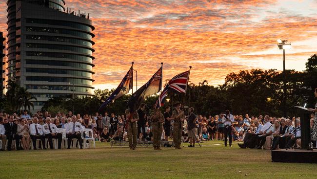 109 years after the Gallipoli landings, Territorians gather in Darwin City to reflect on Anzac Day. Picture: Pema Tamang Pakhrin