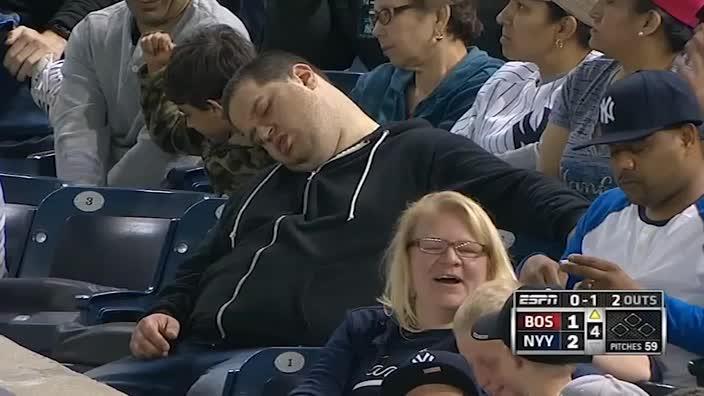 Yankee fan falls asleep at baseball and video goes viral, Andrew Rector's  story