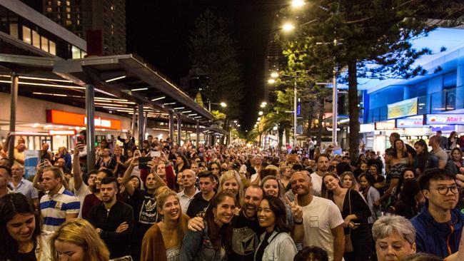 Crowds at the Surfers Paradise LIVE Festival.