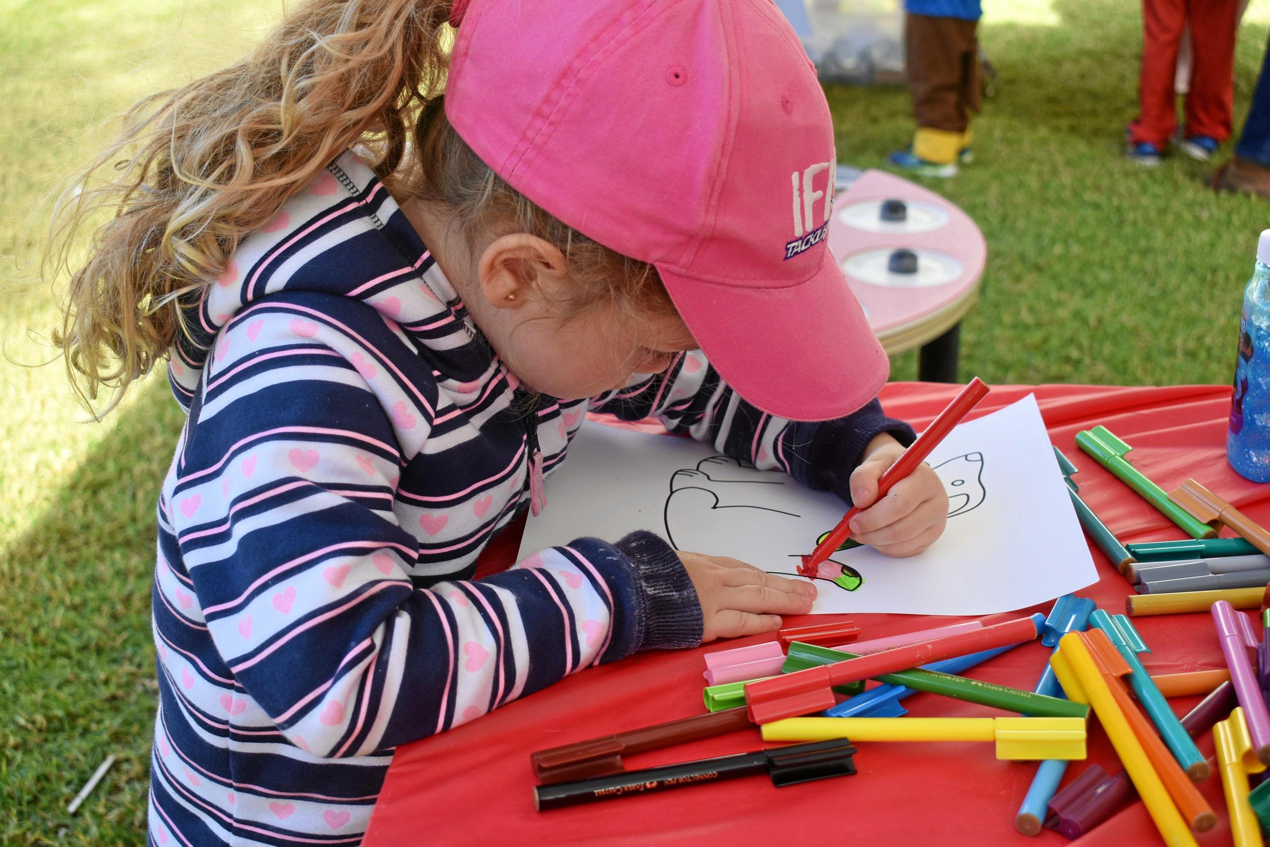 Georgia Rollo Gets stuck into some colouring in. Picture: Jorja McDonnell