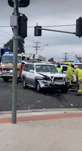 Silver Hyundai 4x4 in collision at Kingaroy KFC intersection this afternoon.