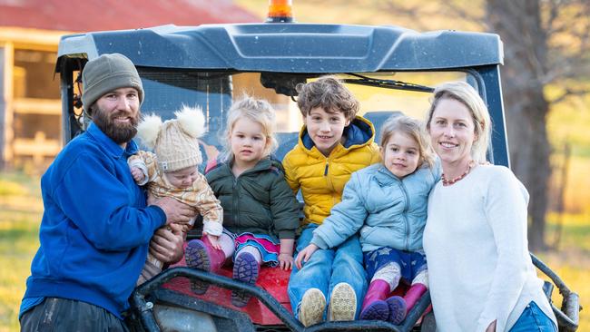 Virginia Tapscott, right, pictured with her young family. Picture: Simon Dallinger