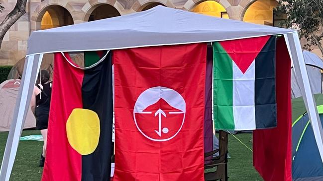 The flag of the Popular Front for the Liberation of Palestine (PFLP) was at the St Lucia campus of the University of Queensland in Brisbane.