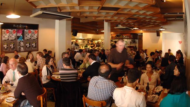 Customers at Amalfi on Frome Street in 2006.