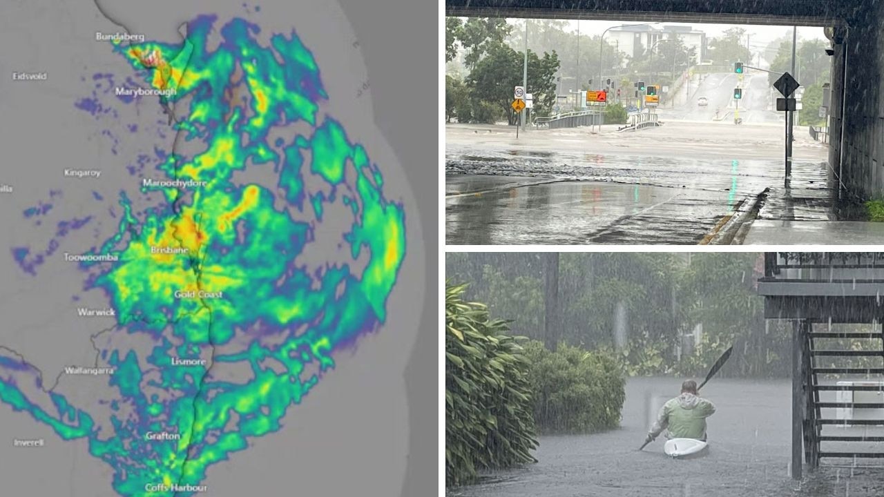 Brisbane City flood warning, raging torrent engulfs Qld town after 400mm deluge