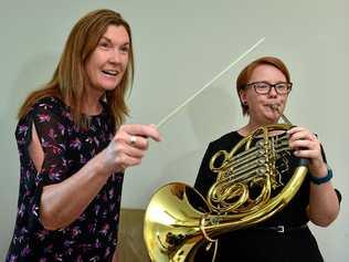 IN ACTION: Clare Deady and Jodie Lutherborrow are taking part in the Conn-Selmer Institute. Picture: John McCutcheon