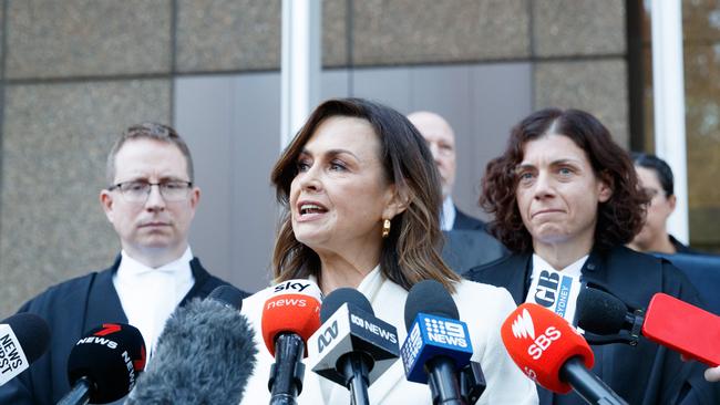 Lisa Wilkinson outside the Federal Court in April.