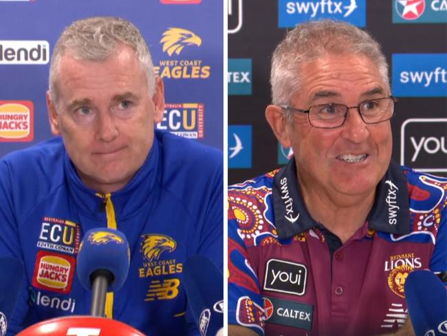 Adam Simpson handed the Lions a label they don't want. Photo: Fox Sports