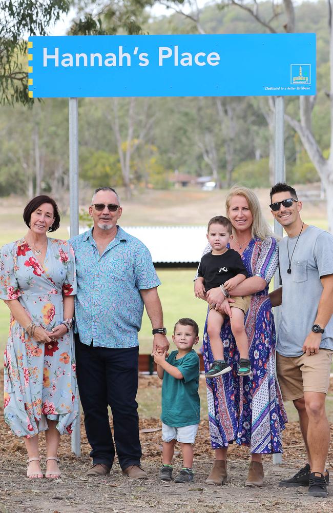 The family of Hannah Clarke at the dedication of Hannah’s Place. Picture: Peter Wallis