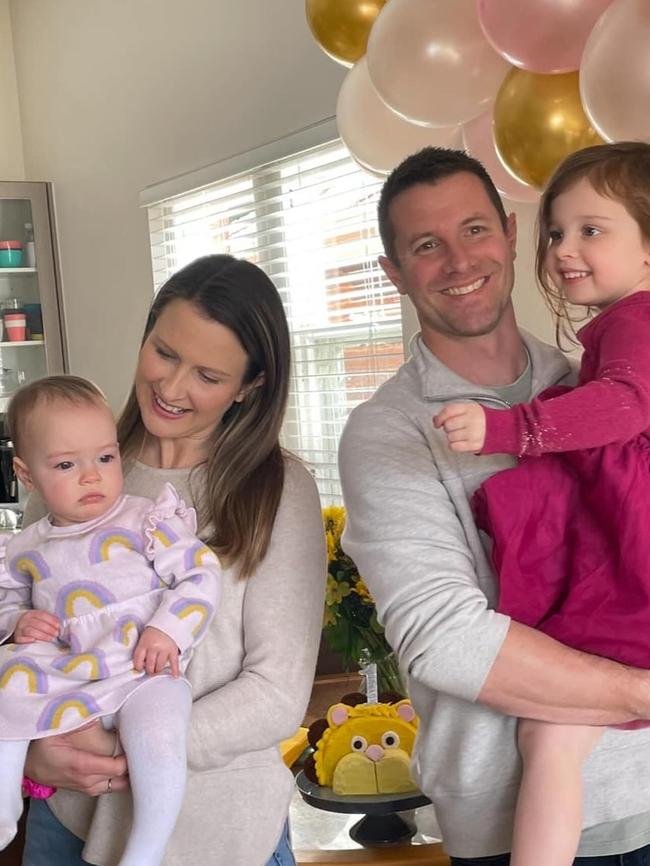 Cheryl Williams with her family, husband Chris and their children Lara and Georgia. Picture: Supplied