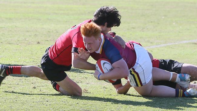 GPS Rugby: Gregory Terrace v Brisbane State High Wian Joubert on the attack for State High Saturday 10th August 2019. (AAP Image - Richard Waugh)