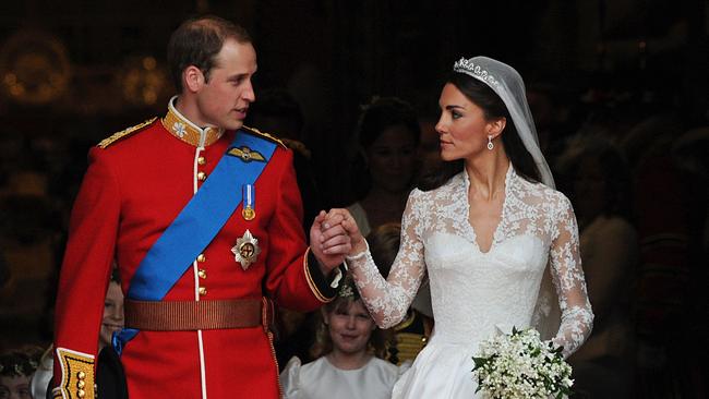 Prince William and his wife Kate, Duchess of Cambridge, on their wedding day in 2011. Picture: Carl DE SOUZA