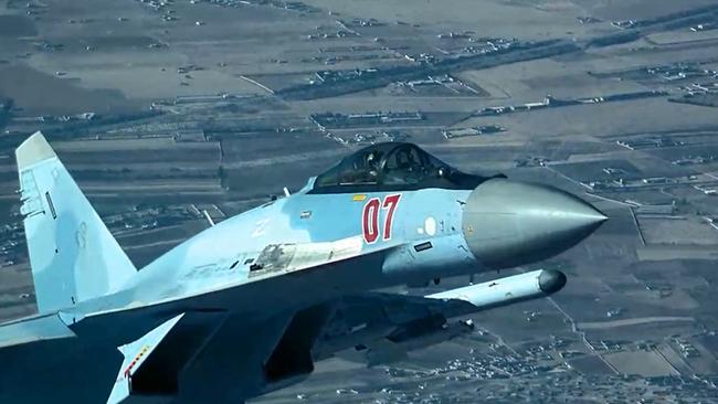 An image of the Russian fighter. Picture: US Department of Defence/AFP