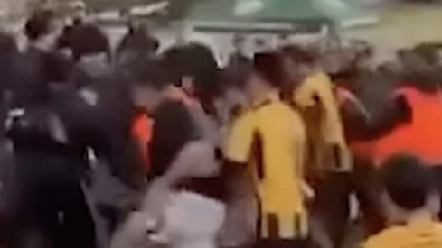 Brawl erupts at soccer game in Peakhurst. Picture: 9News