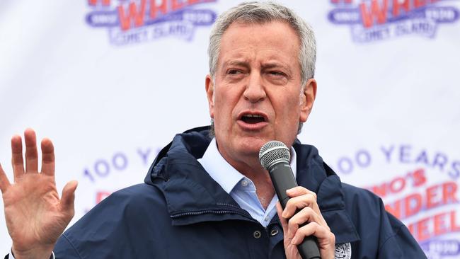 Outgoing NYC Mayor Bill de Blasio, who has placed homeless people in hotels. Picture: Michael Santiago/Getty Images