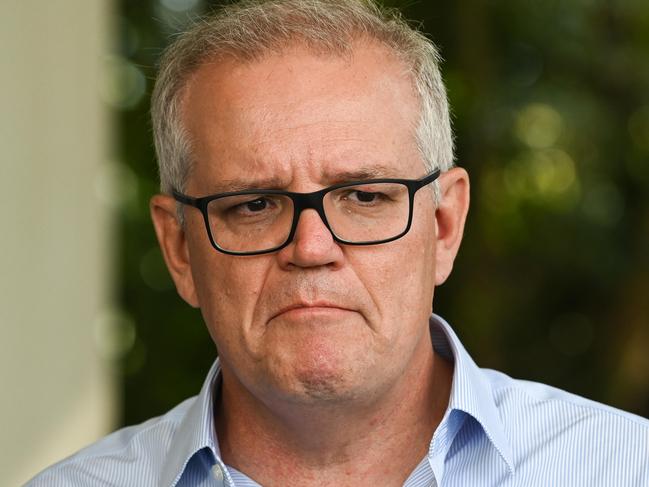 SYDNEY, AUSTRALIA - NewsWire Photos, MARCH 12, 2021: Prime Minister Scott Morrison speaks to the media during a press conference in Windsor.  Picture: NCA NewsWire / Flavio Brancaleone