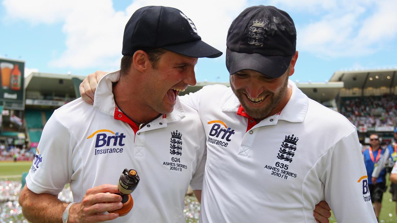 Andrew Strauss and Matt Prior of England. Photo by Tom Shaw/Getty Images