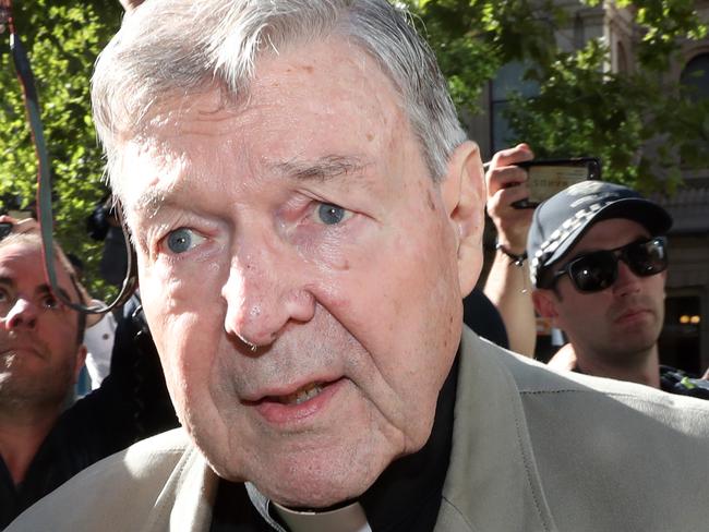 Cardinal George Pell arrives at County Court in Melbourne, Australia, Wednesday, February 27, 2019. Cardinal Pell, once the third most powerful man in the Vatican and Australia's most senior Catholic, has been found guilty of child sexual abuse after a trial in Melbourne. (AAP Image/David Crosling) NO ARCHIVING