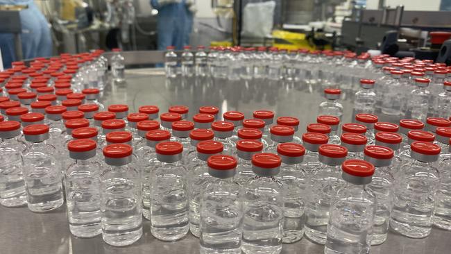 The first vials of CSL’s locally produced AstraZeneca vaccine. Picture: supplied