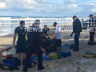 A man has died following a drowning incident at Main Beach on the Gold Coast. Picture: 9 News