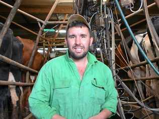 DAIRY DILEMMA: Coolabunia dairy farmer Damien Tessmanm isn't convinced Woolworths' drought relief milk is a long-term answer to the industry's problems. Picture: Kate McCormack